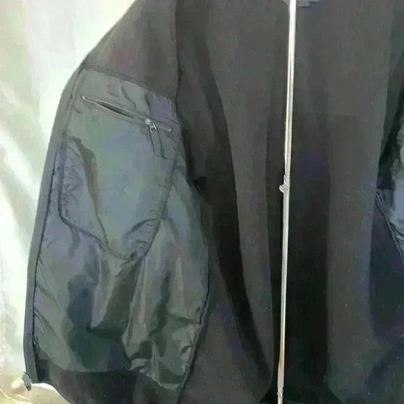 Lands End Mens black fleece jacket with 7 pockets zipper closure - Picture 8 of 14